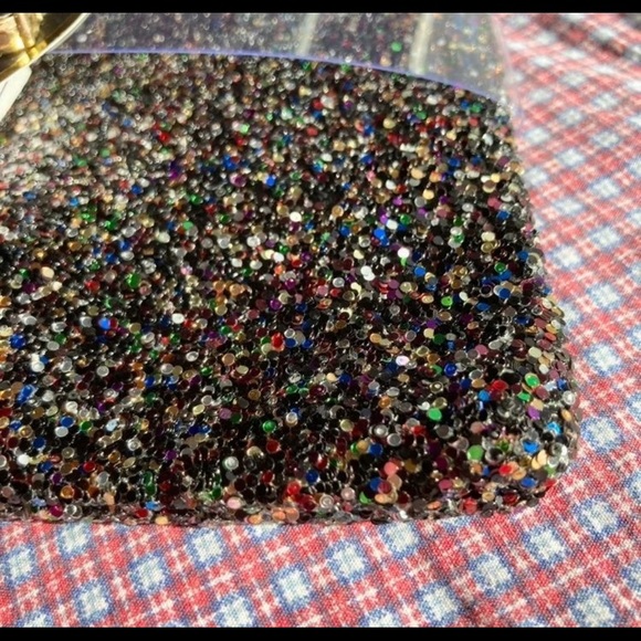 Cosmetic Paillette Zippered Makeup Bag with Earrings Sparkle Shine Purple Bling - Picture 8 of 12